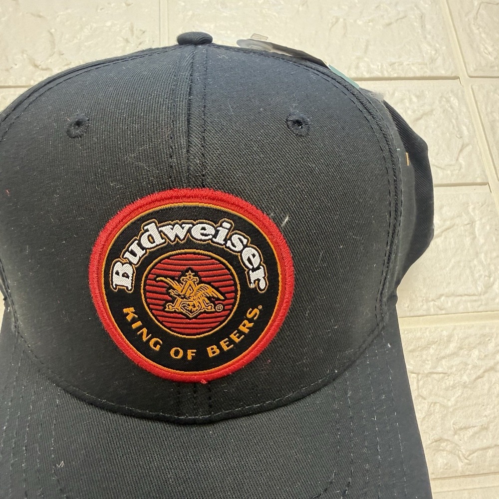 Budweiser King Of Beers Snapback Hat Black H3 Headwear New